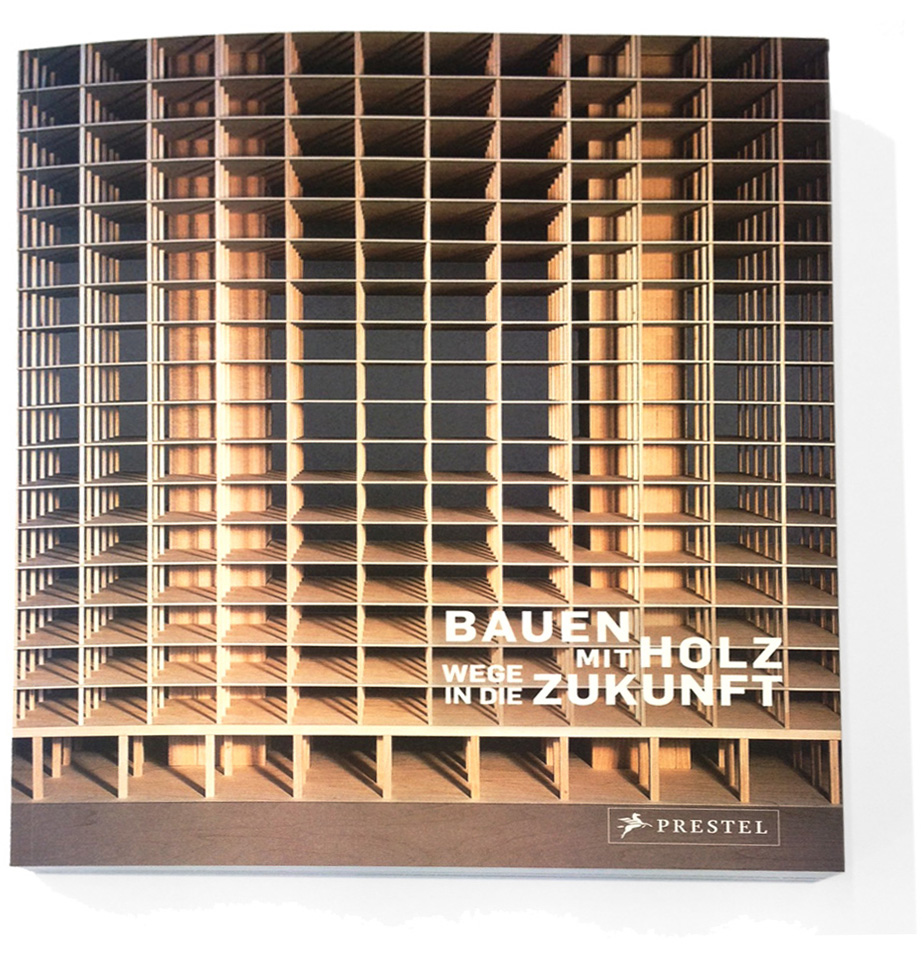 Ausstellungskatalog für die Ausstellung "Bauen mit Holz - Wege in die Zukunft" im Martin-Gropius-Bau, Berlin, 2016 (Grafik: Gassner Redolfi)